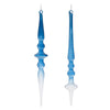 Melrose Blue Ombre Glass Finial Drop Ornament (Set of 12)