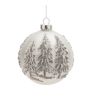Melrose Frosted Pine Tree Ball Ornament (Set of 6)