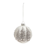 Frosted Pine Tree Ball Ornament (Set of 6)