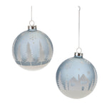 Melrose Frosted Forest and Village Ball Ornament (Set of 6)