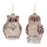 Melrose Frosted Glass Owl Ornament (Set of 12)