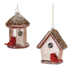 Melrose Glittered Glass Birdhouse Ornament (Set of 6)