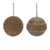 Melrose Wicker Pattern Ball Ornament (Set of 12)