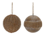 Melrose Wicker Pattern Ball Ornament (Set of 12)