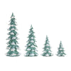 Seafoam Flocked Pine Tabletop Trees – Set of 4