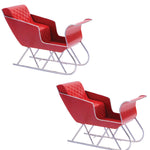 Red Metal Christmas Sleighs – Set of 2 Holiday Decor