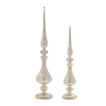 Melrose Swirled Glass Finial Decor (Set of 2)