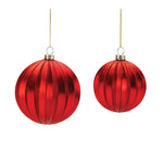 Melrose Glitter Ribbed Glass Ball Ornament (Set of 6)