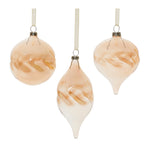 Melrose Amber Ombre Wavy Glass Ornament (Set of 12)