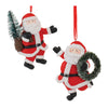 Melrose Clay Dough Santa Ornament with Pine Accent (Set of 12)