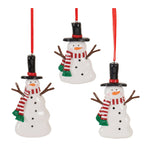 Melrose Clay Dough Snowman Ornament (Set of 12)