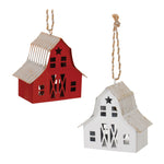 Melrose Rustic Metal Barn Ornament (Set of 6)