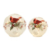 LED Globe with Cardinal and Holly – 7"H Festive Tabletop Decor for Mantels By Melrose
