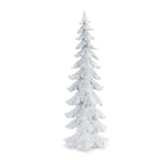Flocked Pine Tree with Carved Design – 26"H Tabletop Christmas Decor by Melrose