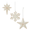 Melrose Ceramic Star and Snowflake Ornament (Set of 6)