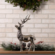 Silver Aluminum Reindeer Statue – 17.5