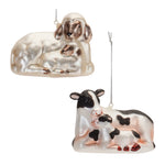 Melrose Frosted Glass Farm Animal Ornament (Set of 6)