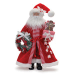 Melrose Peppermint Santa Character with Wreath 20"H