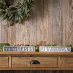 Metal Holiday Sentiment Sign Set – Set of 2, 12"L Silver Christmas Wall & Shelf Decor by Melrose