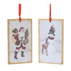 Melrose Wood Snowman and Santa Tag Ornament (Set of 24)