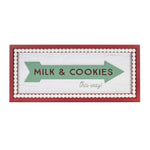 Milk and Cookies Arrow Wall Sign – 19.5"L Christmas Decor by Melrose