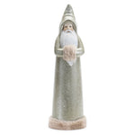 Glittered Sage Santa Statue (Set of 2) – 17"H Christmas Tabletop Decor by Melrose