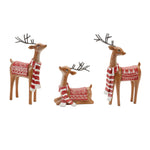 Melrose Glittered Nordic Deer Figurine (Set of 3)