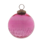 Melrose Pink Crackle Glass Ball Ornament (Set of 12)