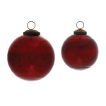 Melrose Red Glass Ball Ornament (Set of 12)