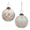 Melrose Etched Clear Glass Ball Ornament (Set of 6)