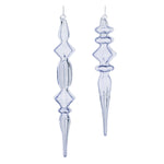 Melrose Clear Glass Finial Drop Ornament (Set of 12)