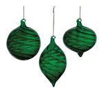 Melrose Emerald Green Swirl Glass Ornament (Set of 6)