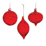 Melrose Red Swirl Glass Ornament (Set of 6)