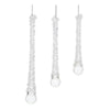 Melrose Clear Beaded Glass Icicle Drop Ornament (Set of 12)