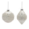 Melrose Ivory Beaded Glass Ornament (Set of 6)