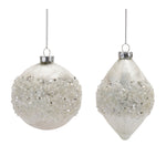 Melrose Ivory Beaded Glass Ornament (Set of 6)