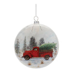 Pickup Truck Ball Ornament (Set of 6) – 5"H Glittered Glass Christmas Tree Decor by Melrose