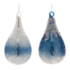 Melrose Navy Beaded Glass Teardrop Ornament (Set of 12)