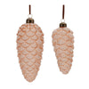 Frosted Pinecone Glass Christmas Ornaments – Set of 6