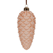 Pink & Amber Pinecone Tree Ornaments – Set of Six