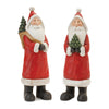 Melrose Woodland Santa with Pine Tree Statue (Set of 2)