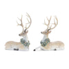 Melrose Glittered Deer with Holly Wreath (Set of 2)