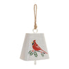 Melrose Metal Cardinal Bird Bell Ornament (Set of 2)