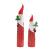 Melrose Wood Santa Figure with Metal Accents (Set of 2)