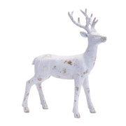 Distressed Holiday Deer Figurine with Gold Accent (Set of 2)