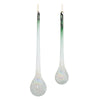 Green Glass Icicle Drop Christmas Ornaments – Set of 12