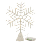 Melrose Glittered Metal Snowflake Tree Topper 12.5"H