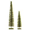 Glittered Green Bottle Brush Tree Set – 19" & 23"