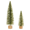 Glittered Green Bottle Brush Tree Set – 16" & 24.5"