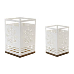 Melrose Snowflake Cut-Out Metal Candle Holder (Set of 2)